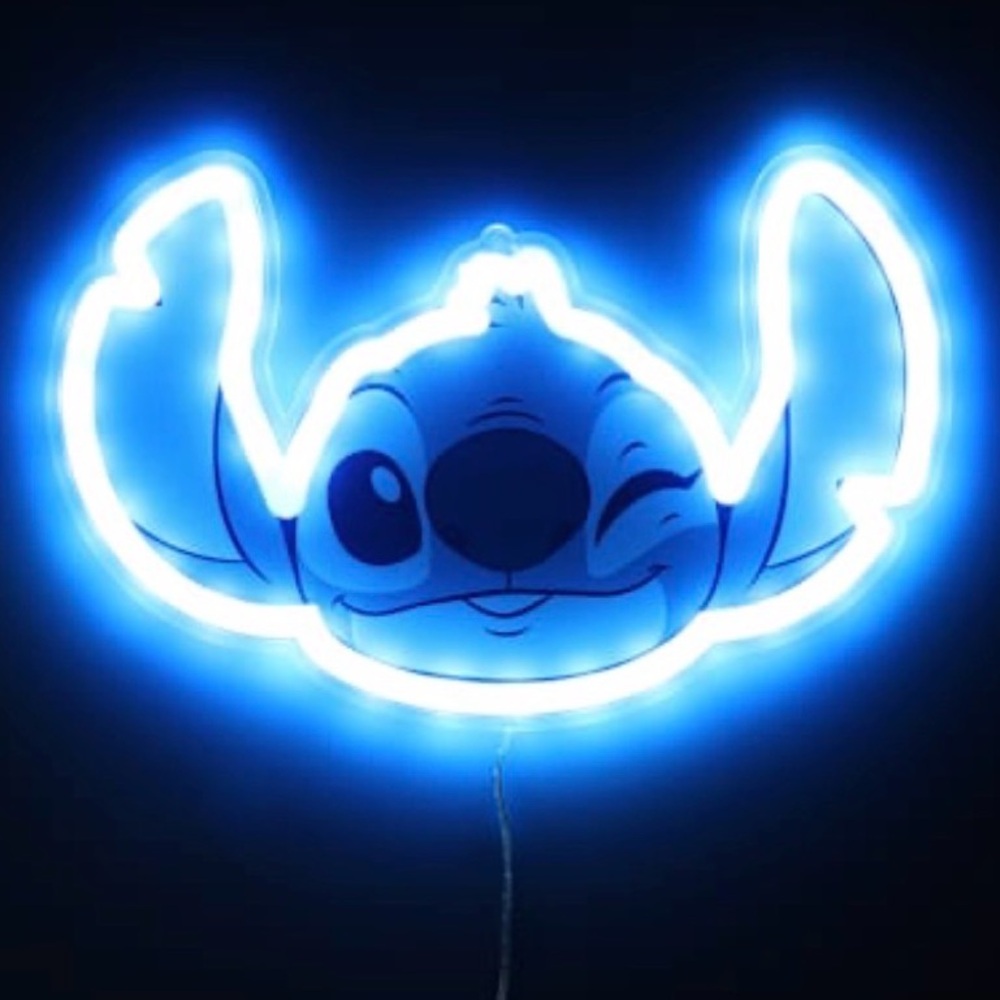 Disney Stitch Blue Neon Wall Art